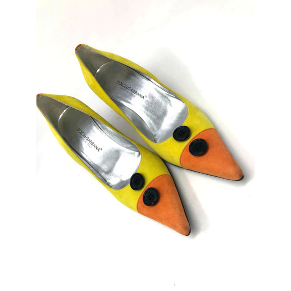 Crystal Silk Decollete Rainbow Pumps LORI Yellow | EUR 38 Dolce & Gabbana Yellow Pointed Toe Pumps 38 1/2